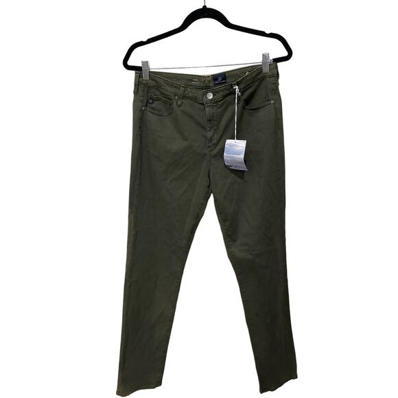 AG Adriano Goldschmied Sulfur Dark Moss Sateen Mid Rise Cigarette Leg Size 32 - Picture 5 of 7